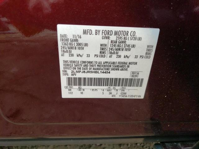 2017 LINCOLN MKX PREMIE 2LMPJ8JR5HBL14454