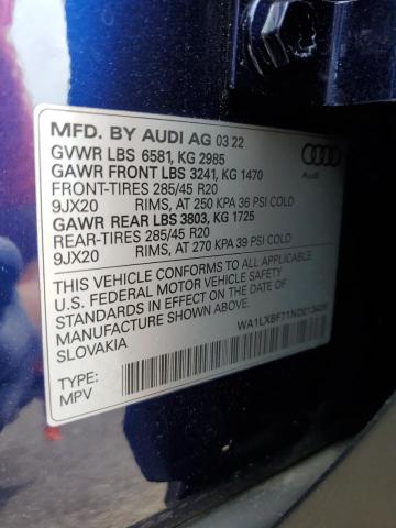 VIN WA1LXBF71ND013438 2022 Audi Q7, Premium Plus no.14