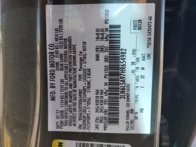 2017 LINCOLN MKZ PREMIE 3LN6L5A97HR654982