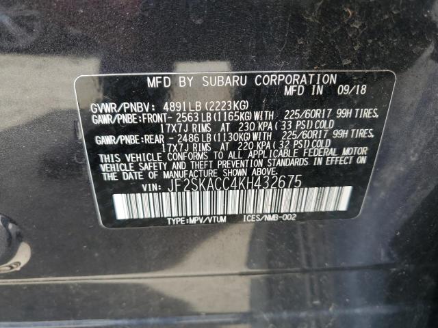 JF2SKACC4KH432675 | 2019 SUBARU FORESTER