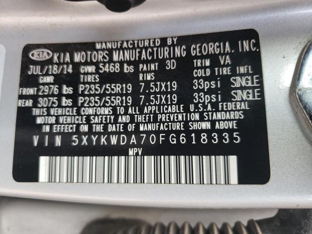 5XYKWDA70FG618335 KIA SORENTO SX