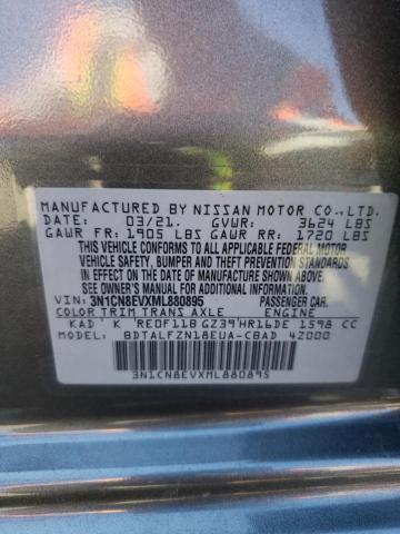 3N1CN8EVXML880895 | 2021 NISSAN VERSA SV