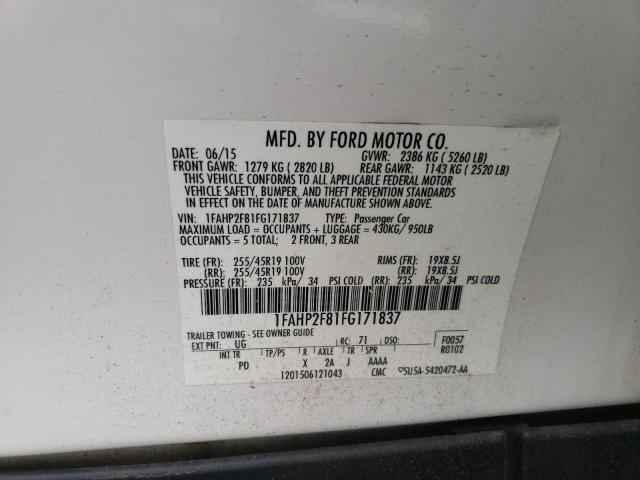 2015 FORD TAURUS LIM - 1FAHP2F81FG171837