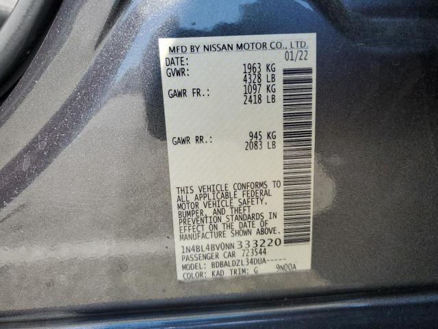 1N4BL4BV0NN333220 Nissan ALTIMA S