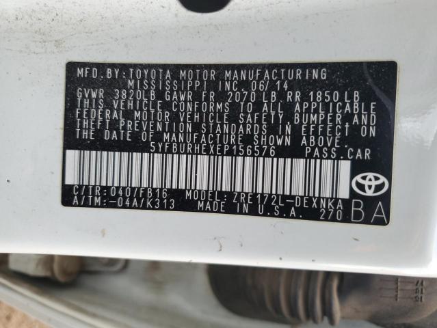 VIN 5YFBURHEXEP156576 2014 Toyota Corolla, L no.12