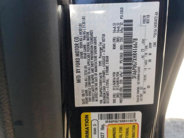 3FA6P0G7XHR416678 Ford FUSION S