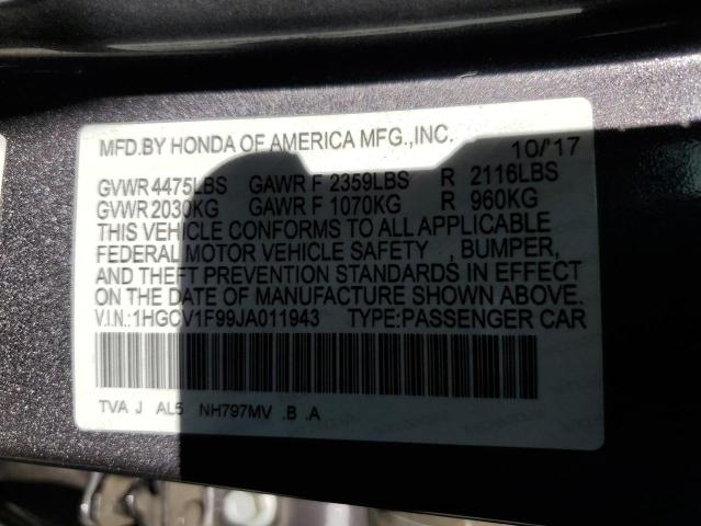 1HGCV1F99JA011943 Honda Accord Touring