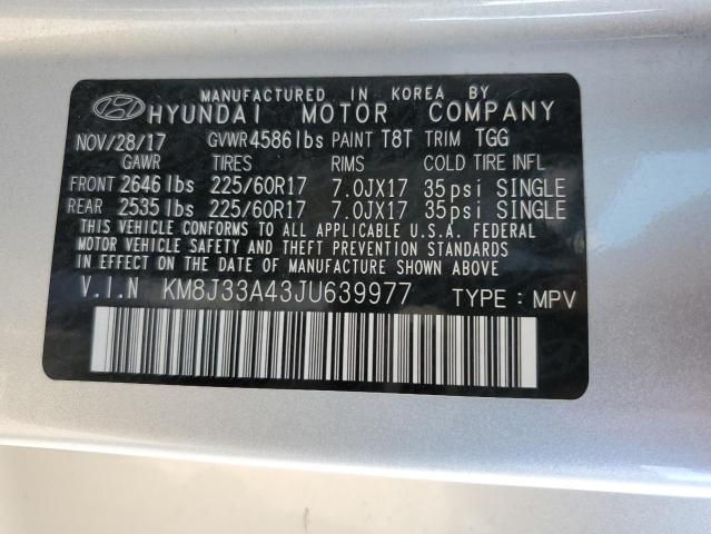 KM8J33A43JU639977 Hyundai TUCSON SEL