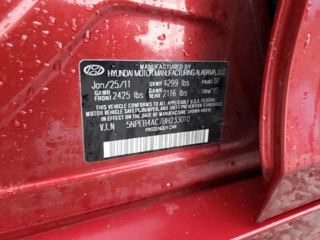 2011 Hyundai Sonata Gls VIN: 5NPEB4AC7BH233010 Lot: 63047173