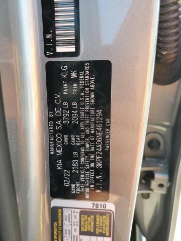 3KPF24AD6NE461294 | 2022 KIA FORTE FE