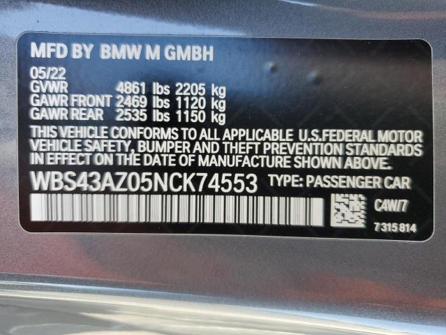2022 BMW M4 COMPETI - WBS43AZ05NCK74553