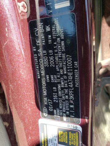 3KPFL4A74HE110007 KIA FORTE LX
