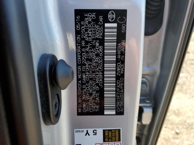 JTDKBRFU5G3016088 Toyota PRIUS