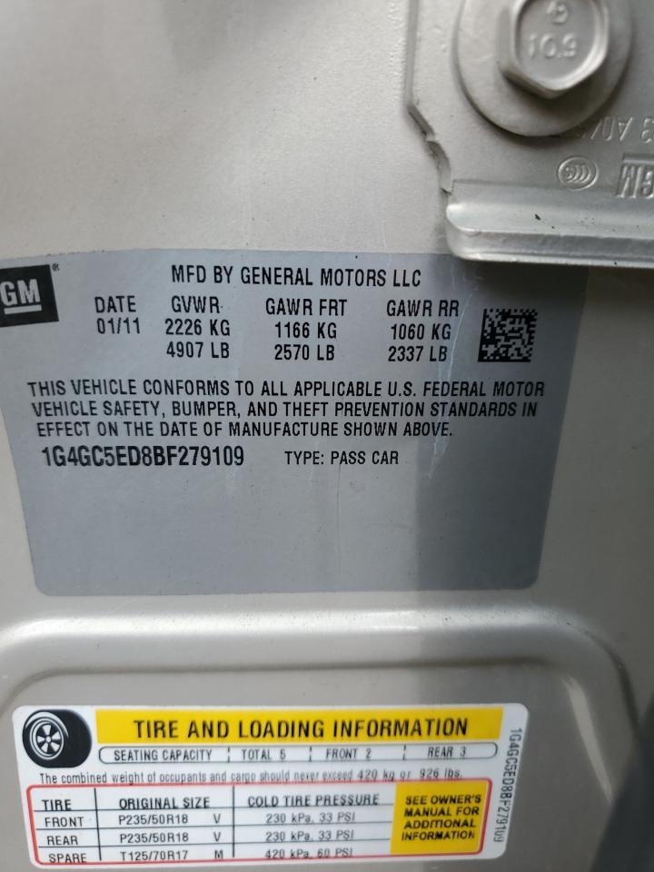 1G4GC5ED8BF279109 2011 Buick Lacrosse Cxl