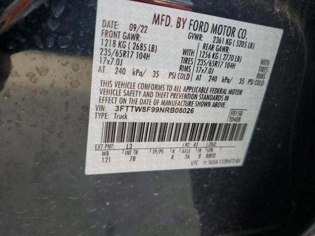 3FTTW8F99NRB08026 Ford Maverick Xl