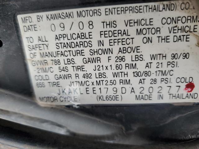 2009 KAWASAKI KL650 E - JKAKLEE179DA20277