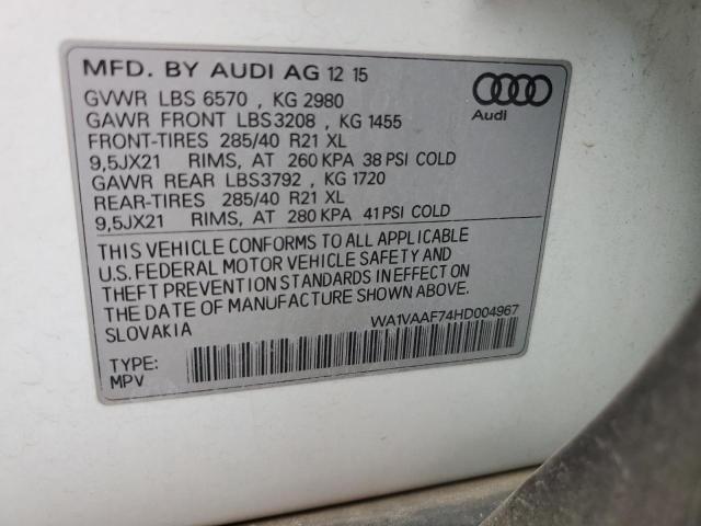 VIN WA1VAAF74HD004967 2017 Audi Q7, Prestige no.12