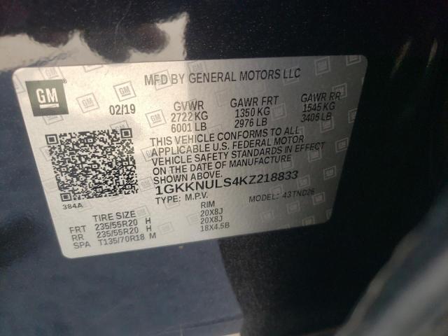 1GKKNULS4KZ218833 GMC Acadia Slt-1