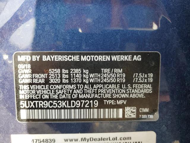 5UXTR9C53KLD97219 2019 BMW X3, photo no. 13