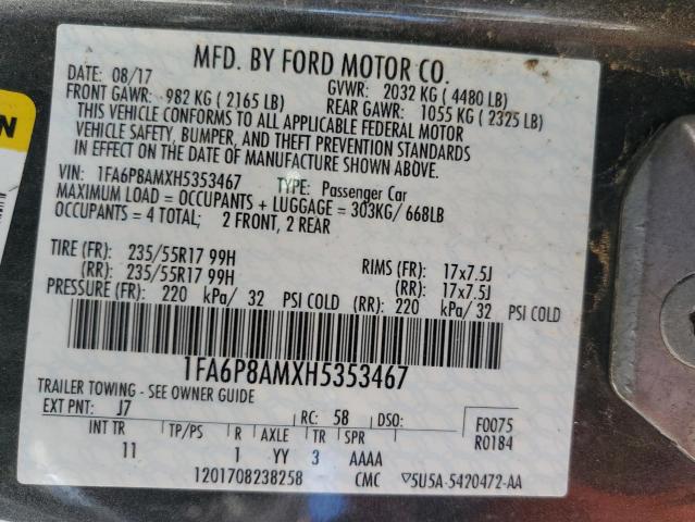 1FA6P8AMXH5353467 Ford MUSTANG