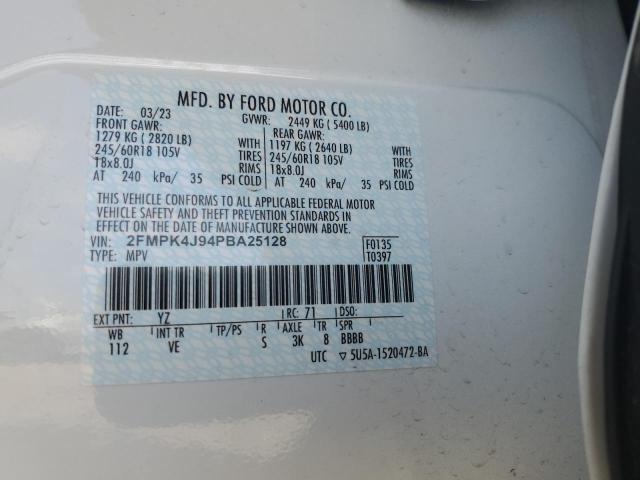 2FMPK4J94PBA25128 2023 FORD EDGE, photo no. 12