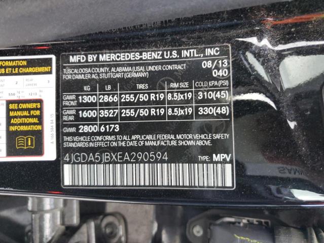 VIN 4JGDA5JBXEA290594 2014 Mercedes-Benz ML-Class, 350 no.13