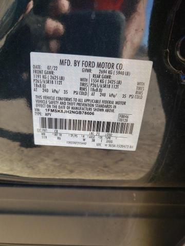 1FMSK8JH2NGB78606 Ford Explorer Timberline