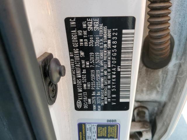 5XYKW4A70FG548321 KIA SORENTO SX