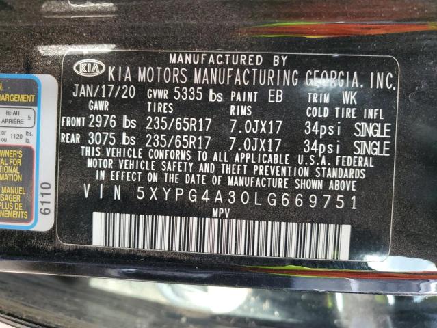 5XYPG4A30LG669751 KIA SORENTO L