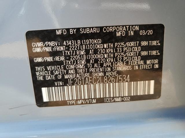 JF2GTAEC2L8267534 Subaru Crosstrek Premium