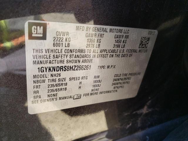 1GYKNDRS8HZ266261 Cadillac XT5 LUXURY