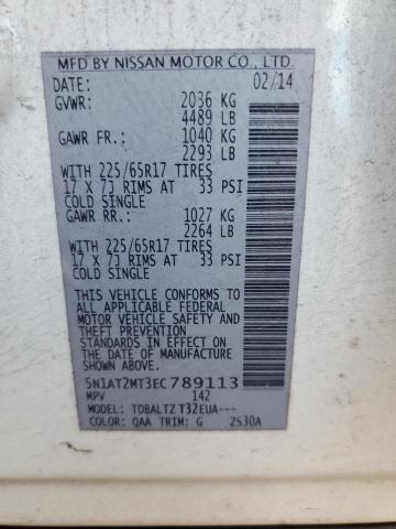 5N1AT2MT3EC789113 Nissan ROGUE S