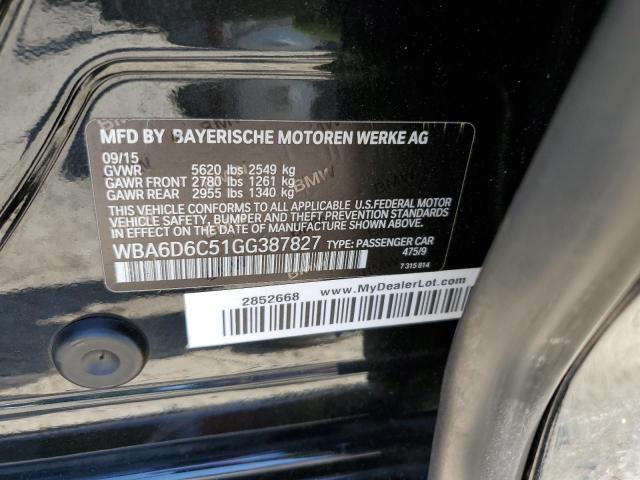 WBA6D6C51GG387827 BMW 650 Xi Gran Coupe