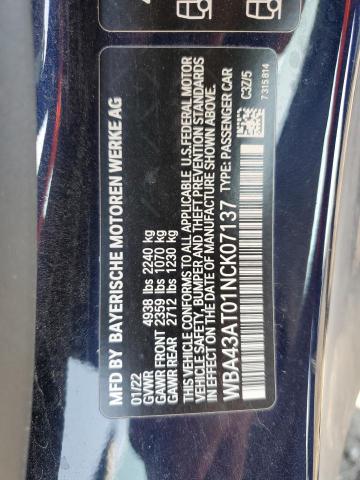 2022 BMW 430XI - WBA43AT01NCK07137