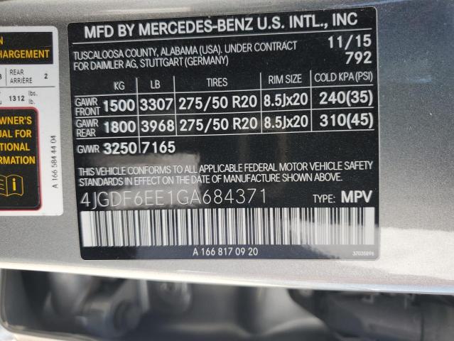 VIN 4JGDF6EE1GA684371 2016 Mercedes-Benz GL-Class, ... no.13