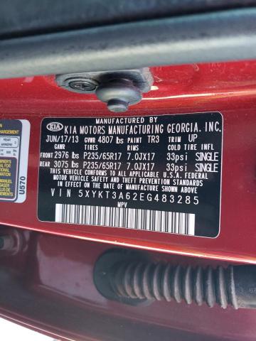 5XYKT3A62EG483285 KIA SORENTO LX