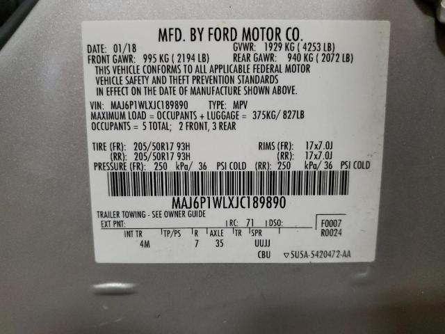 MAJ6P1WLXJC189890 Ford Ecosport Titanium