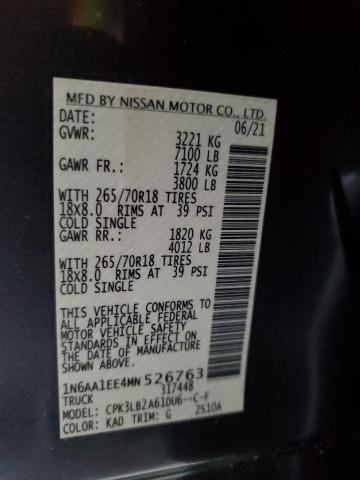 1N6AA1EE4MN526763 Nissan TITAN S
