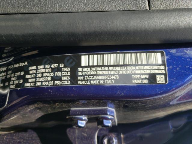ZACCJAAB0HPE54478 Jeep Renegade Sport