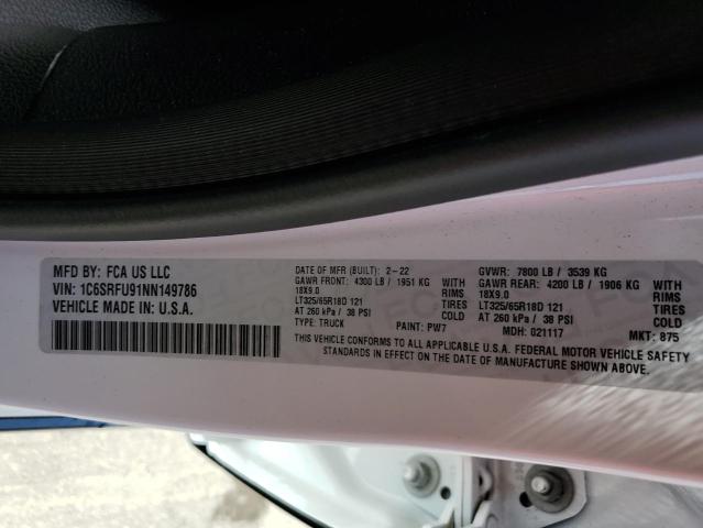 2022 RAM 1500 TRX - 1C6SRFU91NN149786