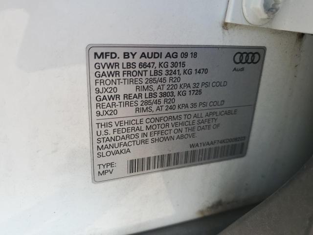 WA1VAAF74KD008203 2019 AUDI Q7, photo no. 13