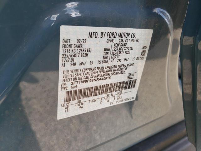 3FTTW8F99NRA40018 Ford Maverick Xl