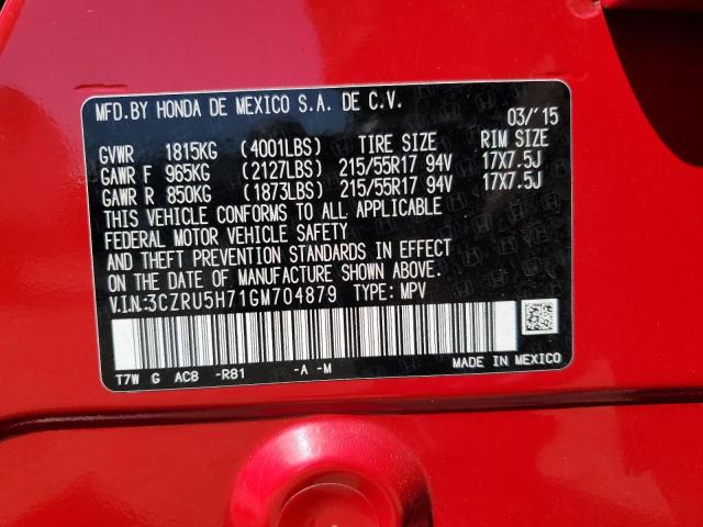 3CZRU5H71GM704879 Honda Hr-v Exl