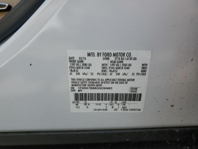 1FM5K7B88GGC60493 Ford EXPLORER