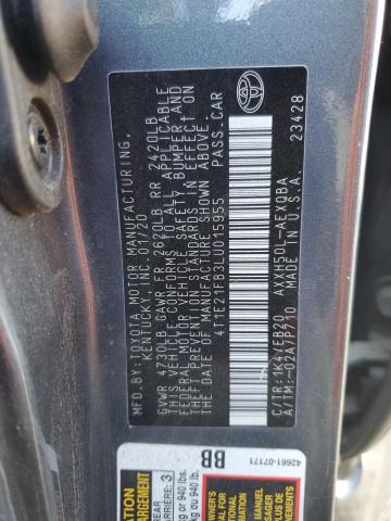 2020 TOYOTA AVALON XSE 4T1E21FB3LU015955