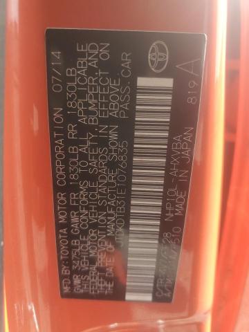 JTDKDTB31E1076835 Toyota PRIUS C