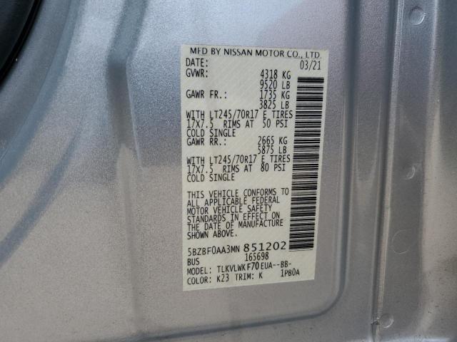 2021 NISSAN NV 3500 - 5BZBF0AA3MN851202