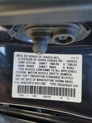 2HGFC2F51JH511280 | 2018 HONDA CIVIC LX