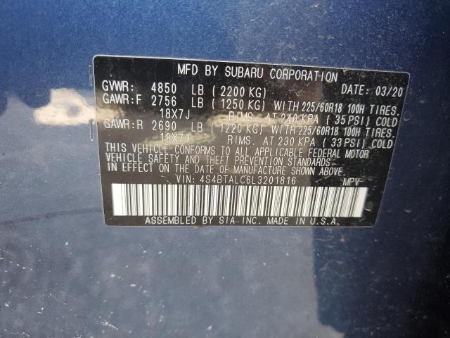 4S4BTALC6L3201816 Subaru Outback Limited