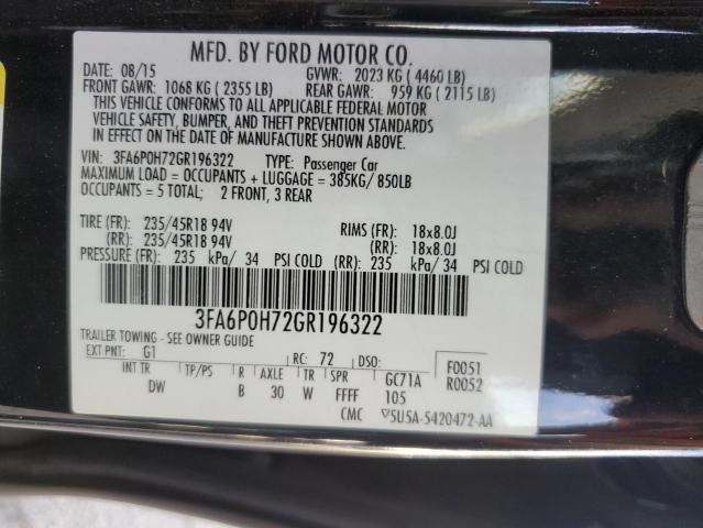 3FA6P0H72GR196322 Ford FUSION SE